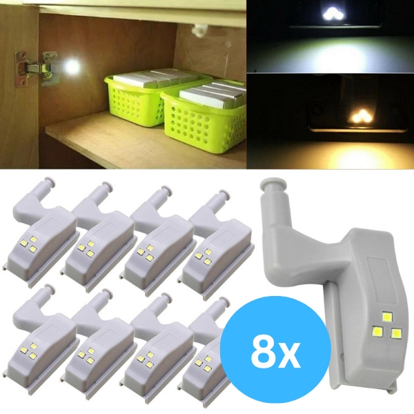 10x Scharnier-LED-Sensorlicht Für Schränke – Warmweiß, Batteriebetrieben, Einfach Zu Montieren
