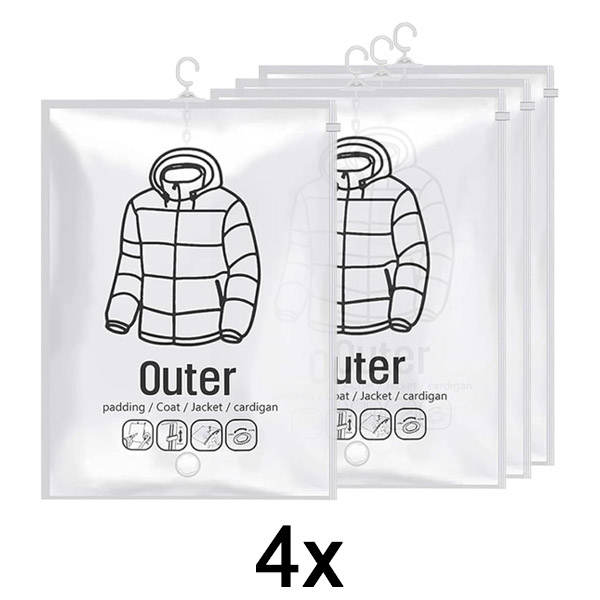 1x Hangende vacuüm opbergzakken – (4 stuks) | VACUHANG